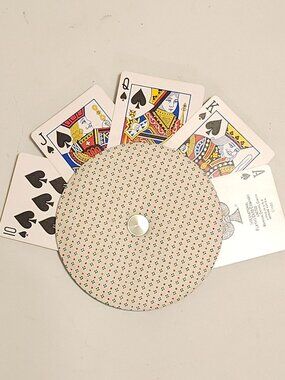 Handmade Cotton Playing Card Holder Double Sided Dots/Green